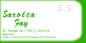 sarolta fay business card